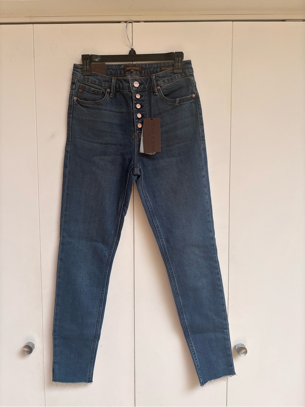 High-Rise Button-Fly Women’s Jeans - Dark Blue